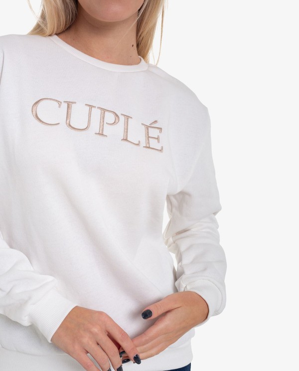 Cuplé SUDADERA BLANCA DE ALGODÓN CON LOGO CUPLÉ