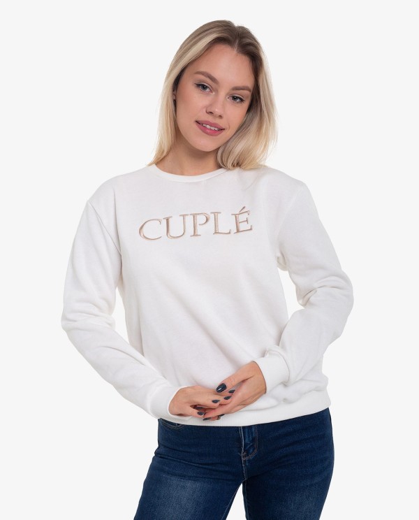 Cuplé SUDADERA BLANCA DE ALGODÓN CON LOGO CUPLÉ