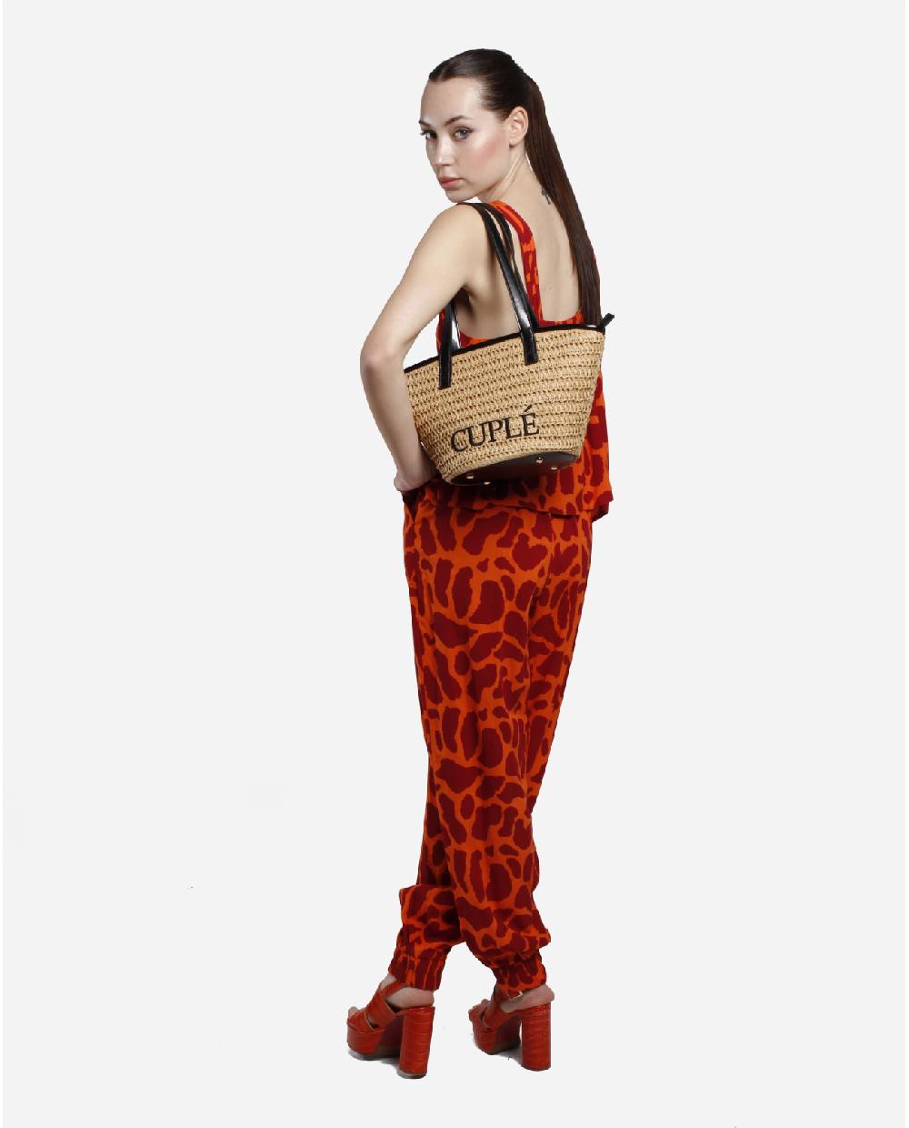 Cuplé TOP BOTONES CREP ESTAMPADO JIRAFA