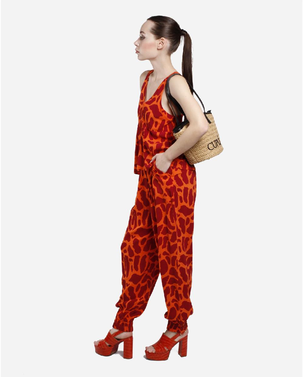 Cuplé TOP BOTONES CREP ESTAMPADO JIRAFA