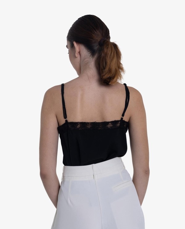 Cuplé TOP LENCERO NEGRO CON DETALLES DE ENCAJE