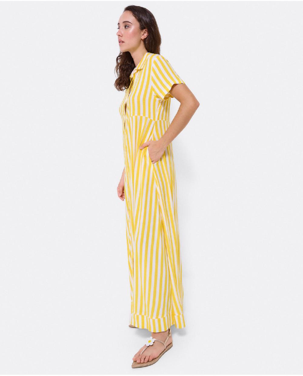 Cuplé VESTIDO CAMISERO LARGO VISCOSA AMARILLO