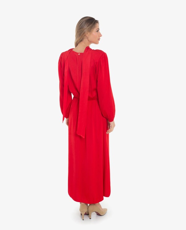 Cuplé VESTIDO CON DRAPEADO CENTRAL COLOR ROJO