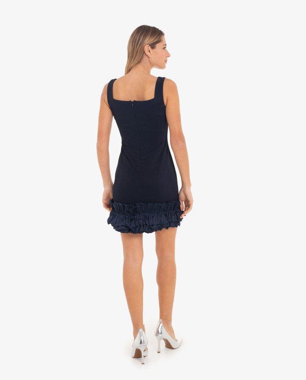 Cuplé VESTIDO CORTO AZUL MARINO CON VOLANTES