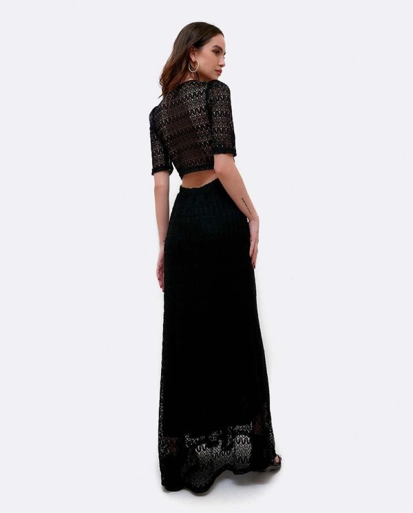 Cuplé VESTIDO ESCOTE ARO PUNTO NEGRO