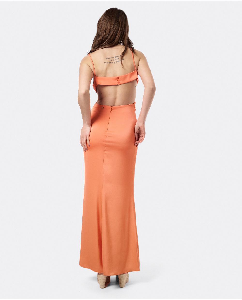 Cuplé VESTIDO ESCOTE DRAP SEDÍN NARANJA