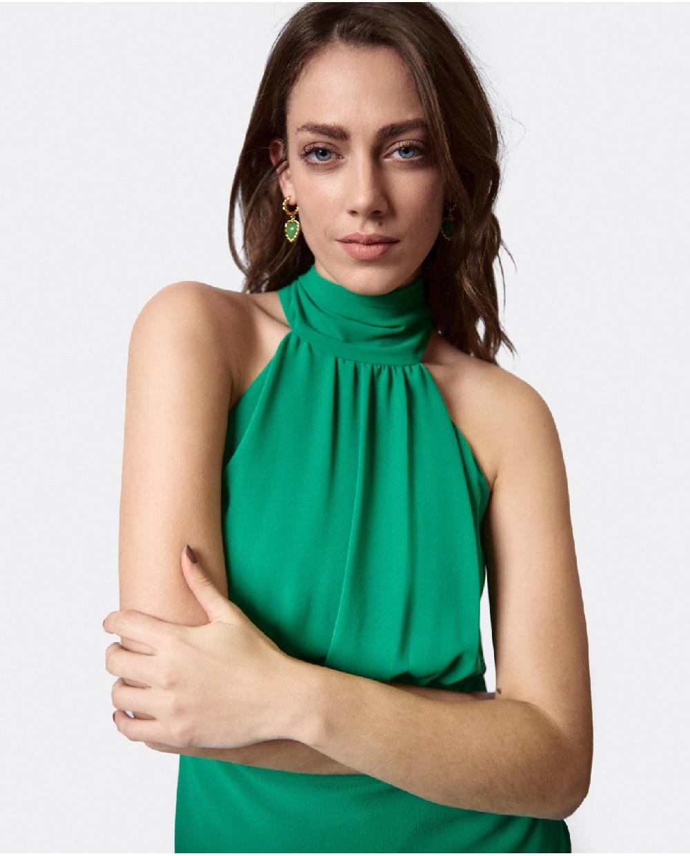Cuplé VESTIDO ESCOTE HALTER GASA VERDE
