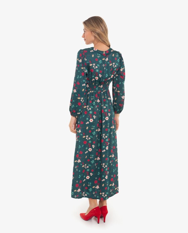 Cuplé VESTIDO ESCOTE PICO CON ESTAMPADO ASIÁTICO