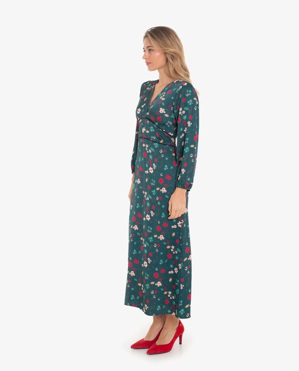 Cuplé VESTIDO ESCOTE PICO CON ESTAMPADO ASIÁTICO