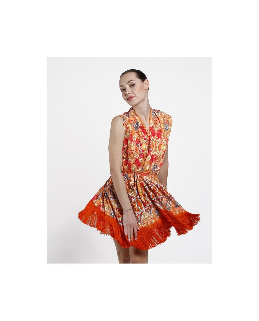 Cuplé VESTIDO KIMONO SATEN ESTAMPADO CACHEMIRAS