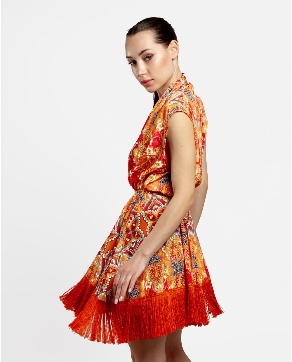 Cuplé VESTIDO KIMONO SATEN ESTAMPADO CACHEMIRAS