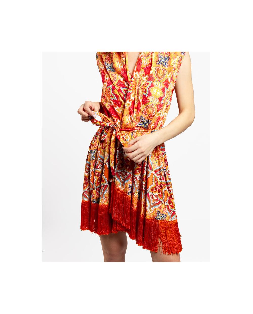 Cuplé VESTIDO KIMONO SATEN ESTAMPADO CACHEMIRAS