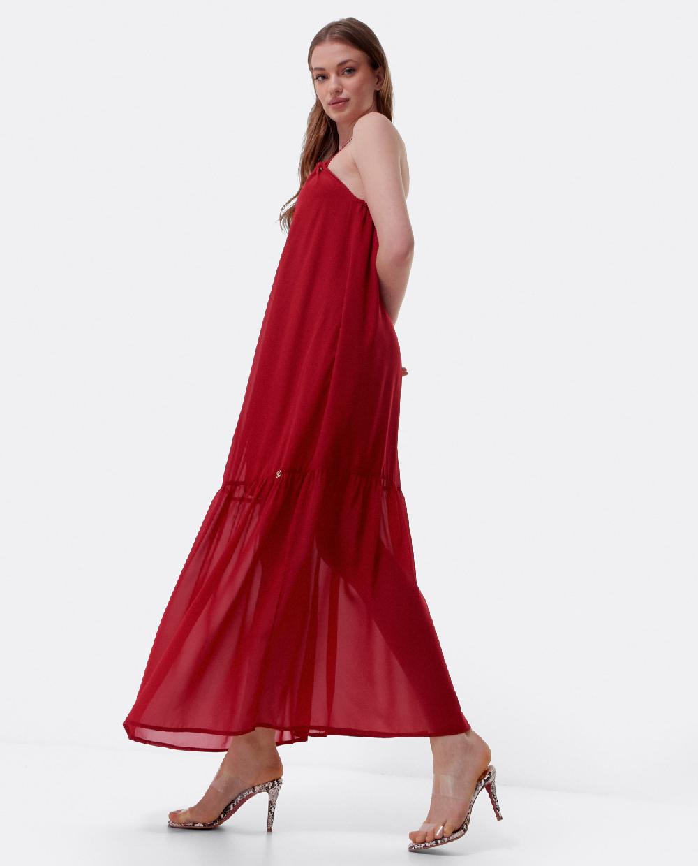 Cuplé VESTIDO LARGO BOLAS GASA ROJO