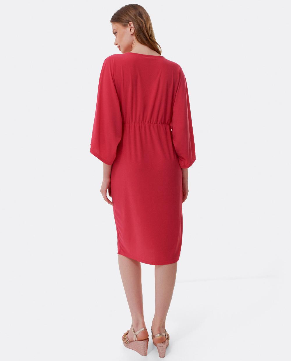 Cuplé VESTIDO MAXI MANGAS PUNTO FUCSIA