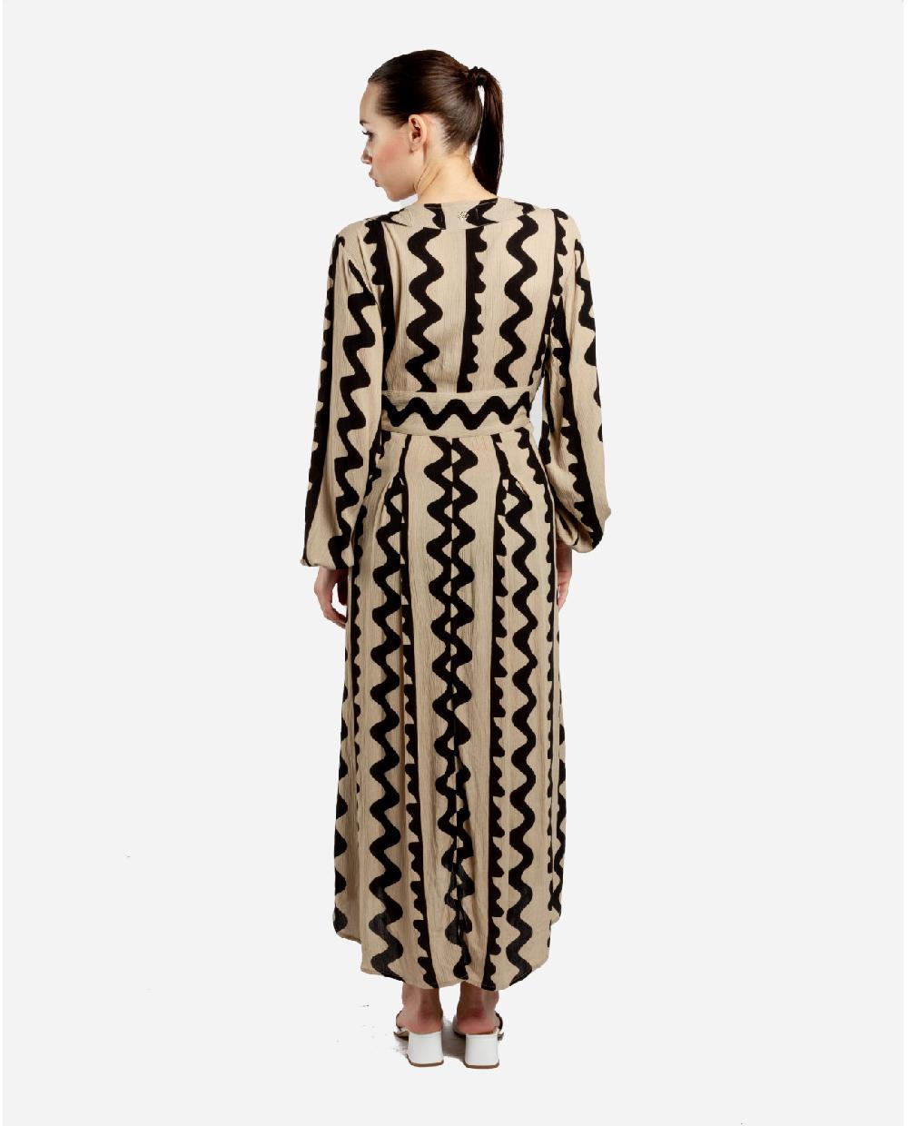 Cuplé VESTIDO MIDI BOTONES CREP BEIG