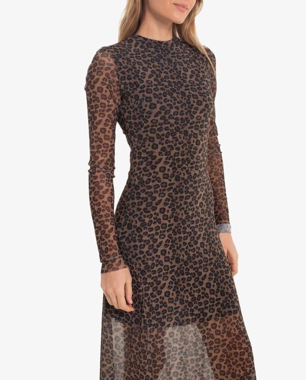 Cuplé VESTIDO MIDI TUL LEOPARDO MULTICOLOR