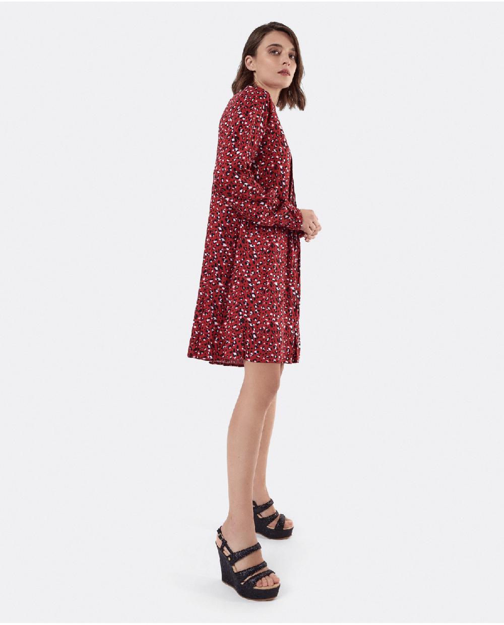 Cuplé VESTIDO TEXTIL LEOPARDO ROJO