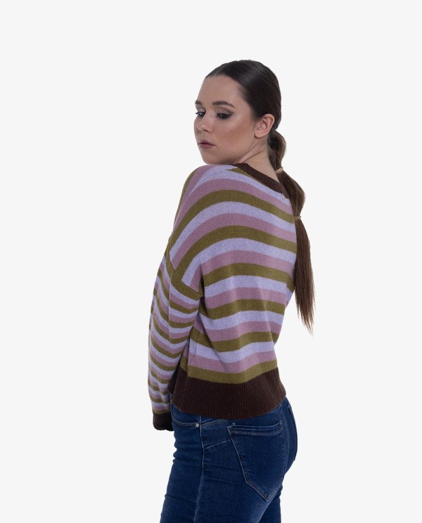 Cuplé JERSEY DE PUNTO MULTICOLOR CON RAYAS Y CORTE RELAJADO