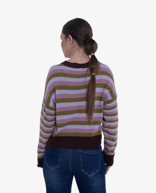 Cuplé JERSEY DE PUNTO MULTICOLOR CON RAYAS Y CORTE RELAJADO