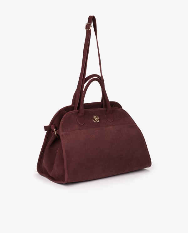 Cuplé MAXI BOLSO ESTILO BOWLING EN SERRAJE COLOR BURDEOS