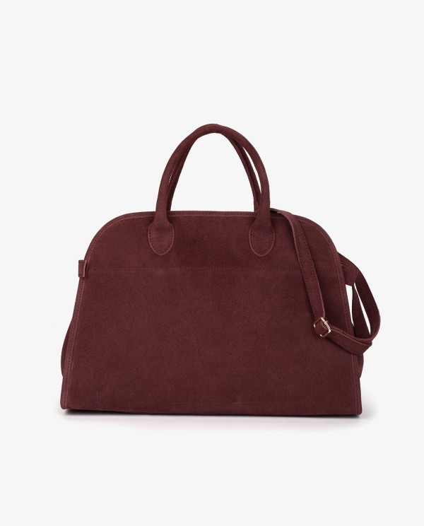 Cuplé MAXI BOLSO ESTILO BOWLING EN SERRAJE COLOR BURDEOS