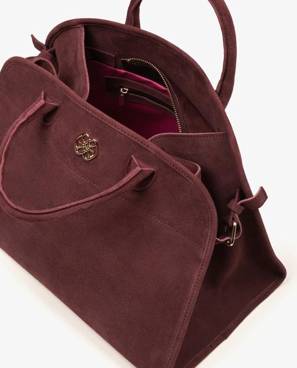 Cuplé MAXI BOLSO ESTILO BOWLING EN SERRAJE COLOR BURDEOS