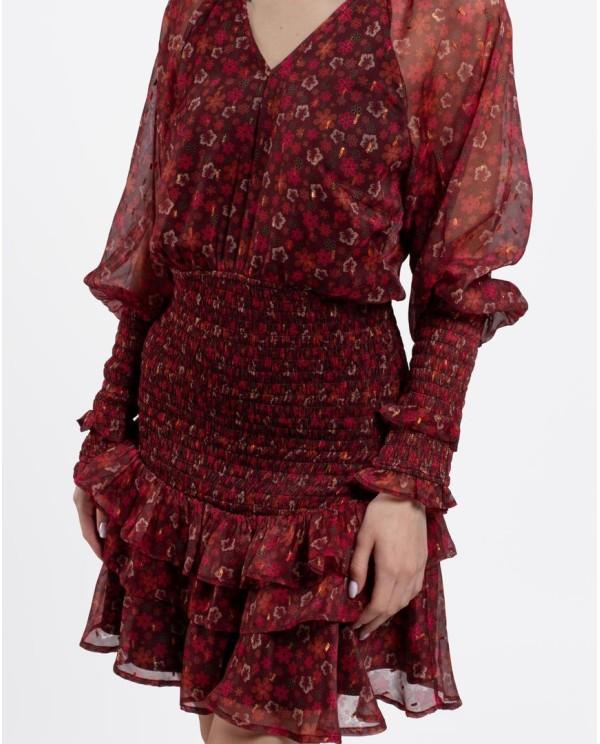 Cuplé MINI VESTIDO DRAPEADO CINTURA GASA ESTAMPADO FLORE