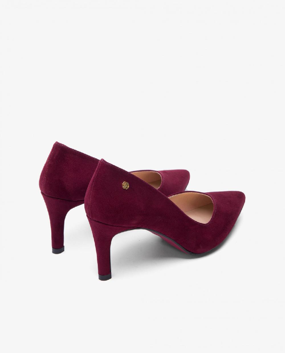 Cuplé SALÓN BURDEOS DE ULTRASUEDE CON PUNTA FINA Y TACÓN MEDIO