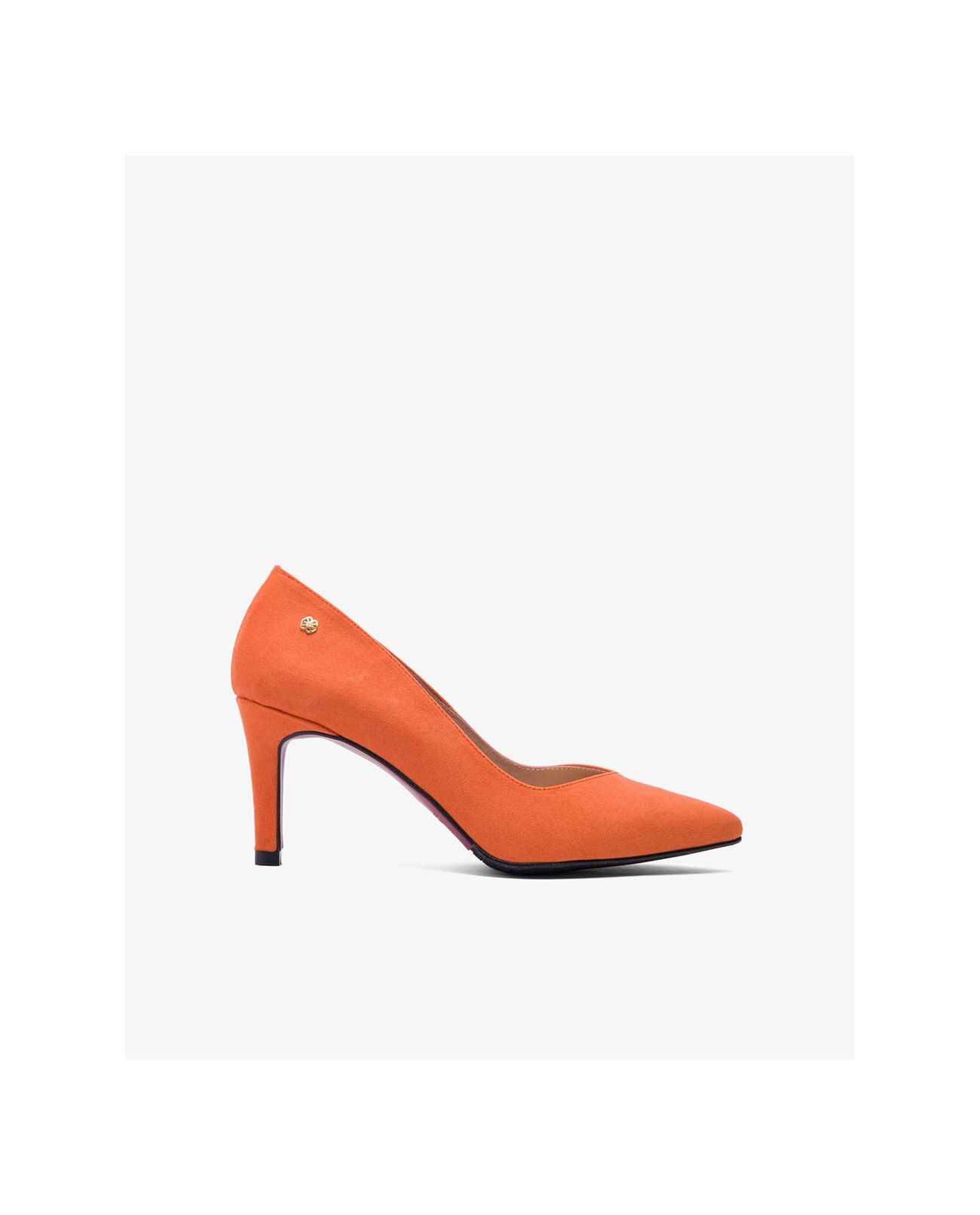 Cuplé SALÓN NARANJA DE ULTRASUEDE CON PUNTA FINA Y TACÓN MEDIO