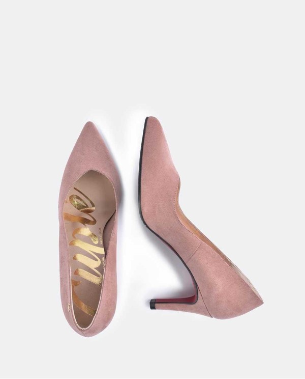 Cuplé SALÓN ROSA PALO DE ULTRASUEDE CON PUNTA FINA Y TACÓN MEDIO
