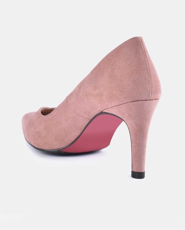 Cuplé SALÓN ROSA PALO DE ULTRASUEDE CON PUNTA FINA Y TACÓN MEDIO