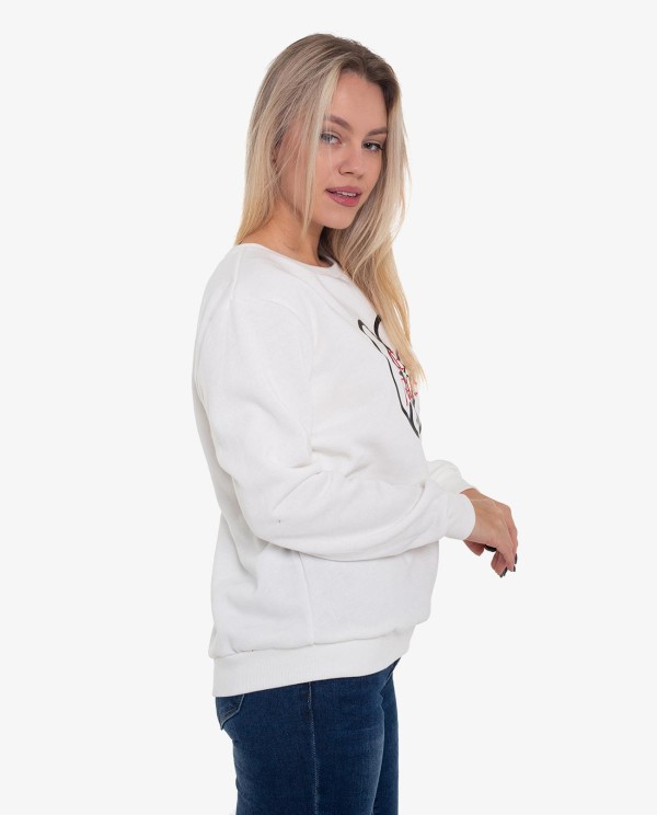 Cuplé SUDADERA BLANCA EN ALGODON CON LOGO CUPLE JEANS