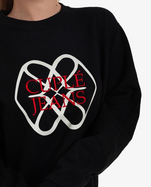 Cuplé SUDADERA NEGRA EN ALGODON CON LOGO CUPLE JEANS