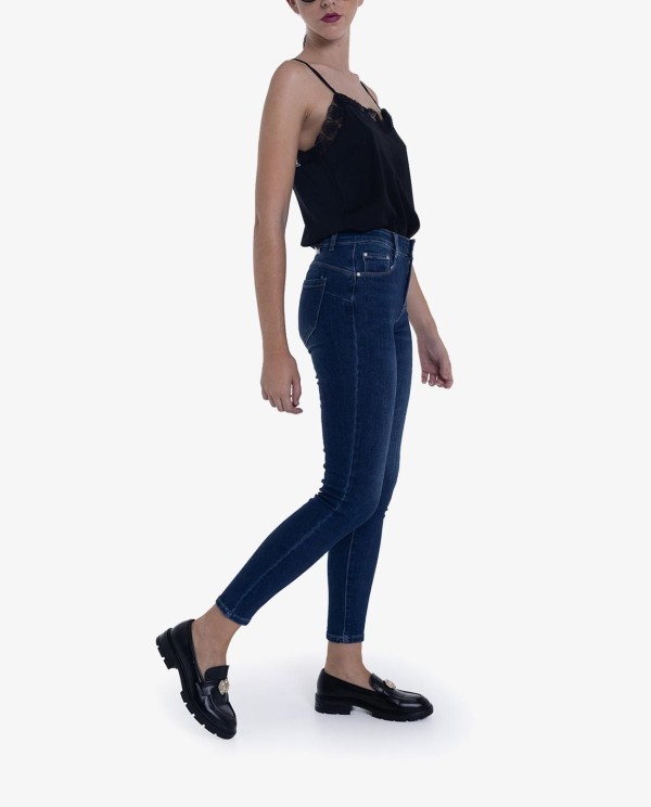 Cuplé VAQUERO PITILLO DE DENIM AZUL CON CINTURA ALTA