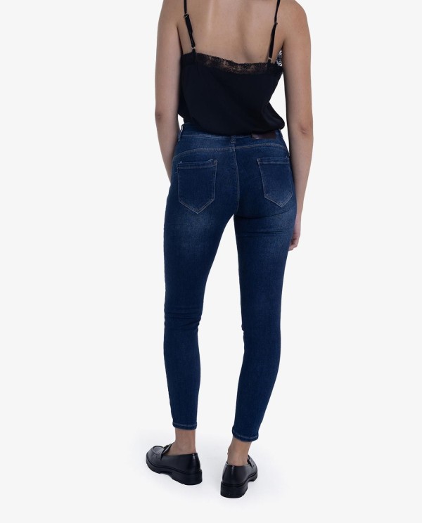 Cuplé VAQUERO PITILLO DE DENIM AZUL CON CINTURA ALTA