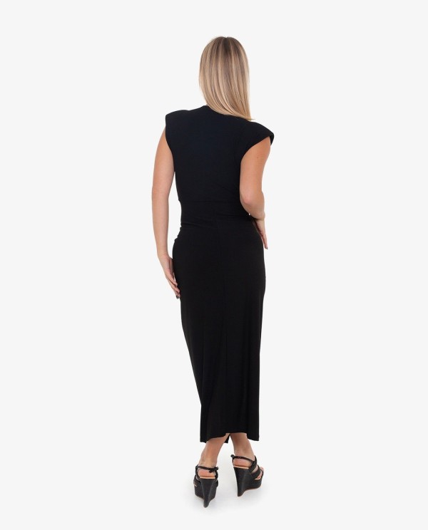 Cuplé VESTIDO AJUSTADO CON ESCOTE Y NUDO COLOR NEGRO