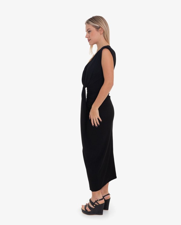 Cuplé VESTIDO AJUSTADO CON ESCOTE Y NUDO COLOR NEGRO