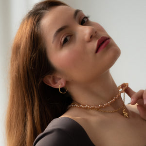 D lirio Collar Bolas Cava Rosado