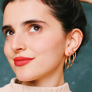 D Lirio Pendientes Aros Mediano