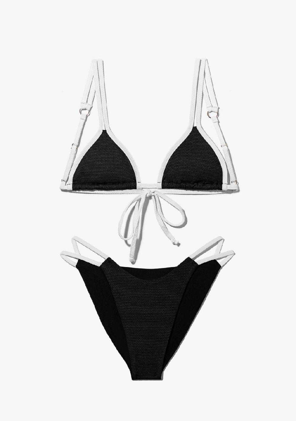 D.franklin Aruba Top + Feroe Bottom Bikini Black