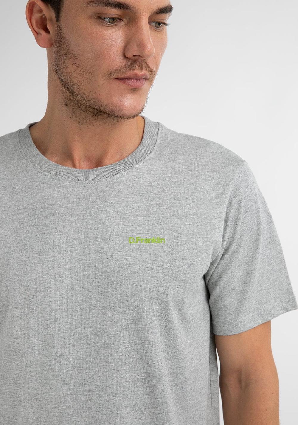 D.franklin Basic Logo T-Shirt Grey / Green