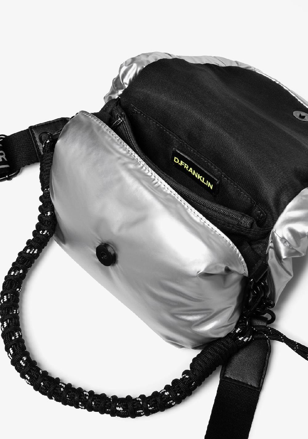 D.franklin Bomb Flap Crossbody Bag Silver