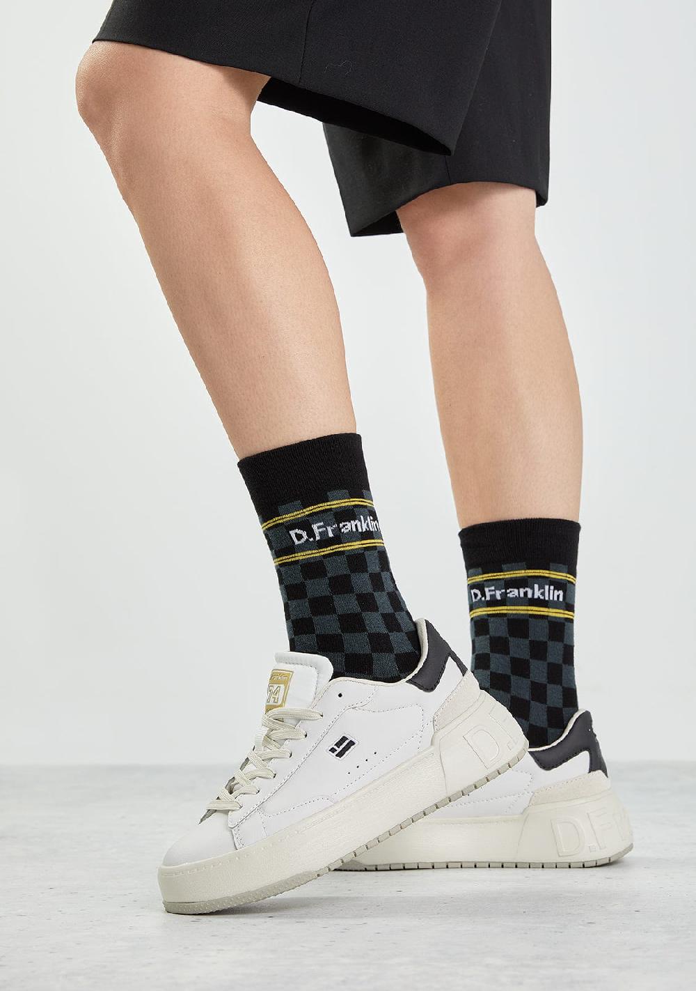 D.franklin Check Socks Black