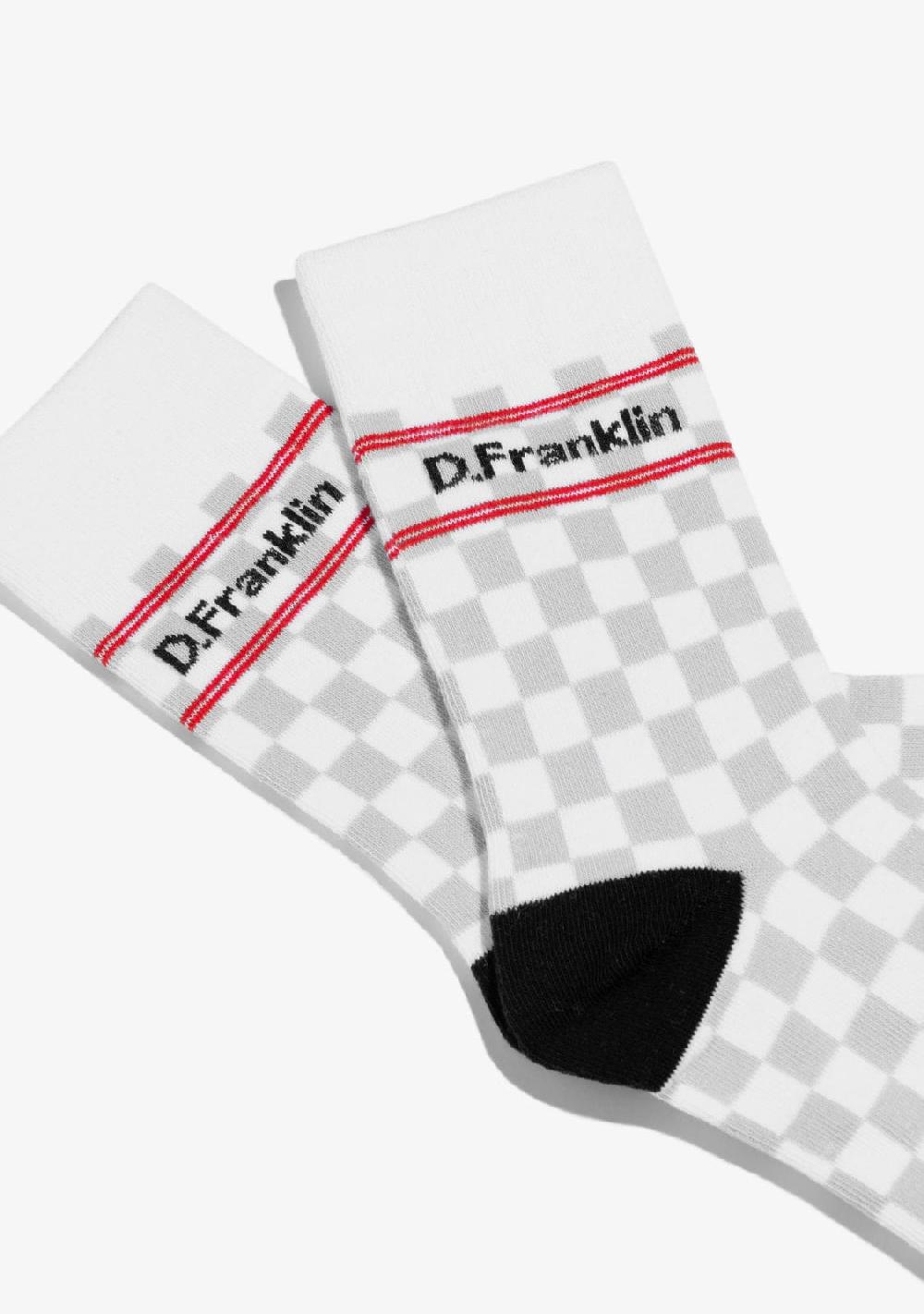 D.franklin Check Socks White