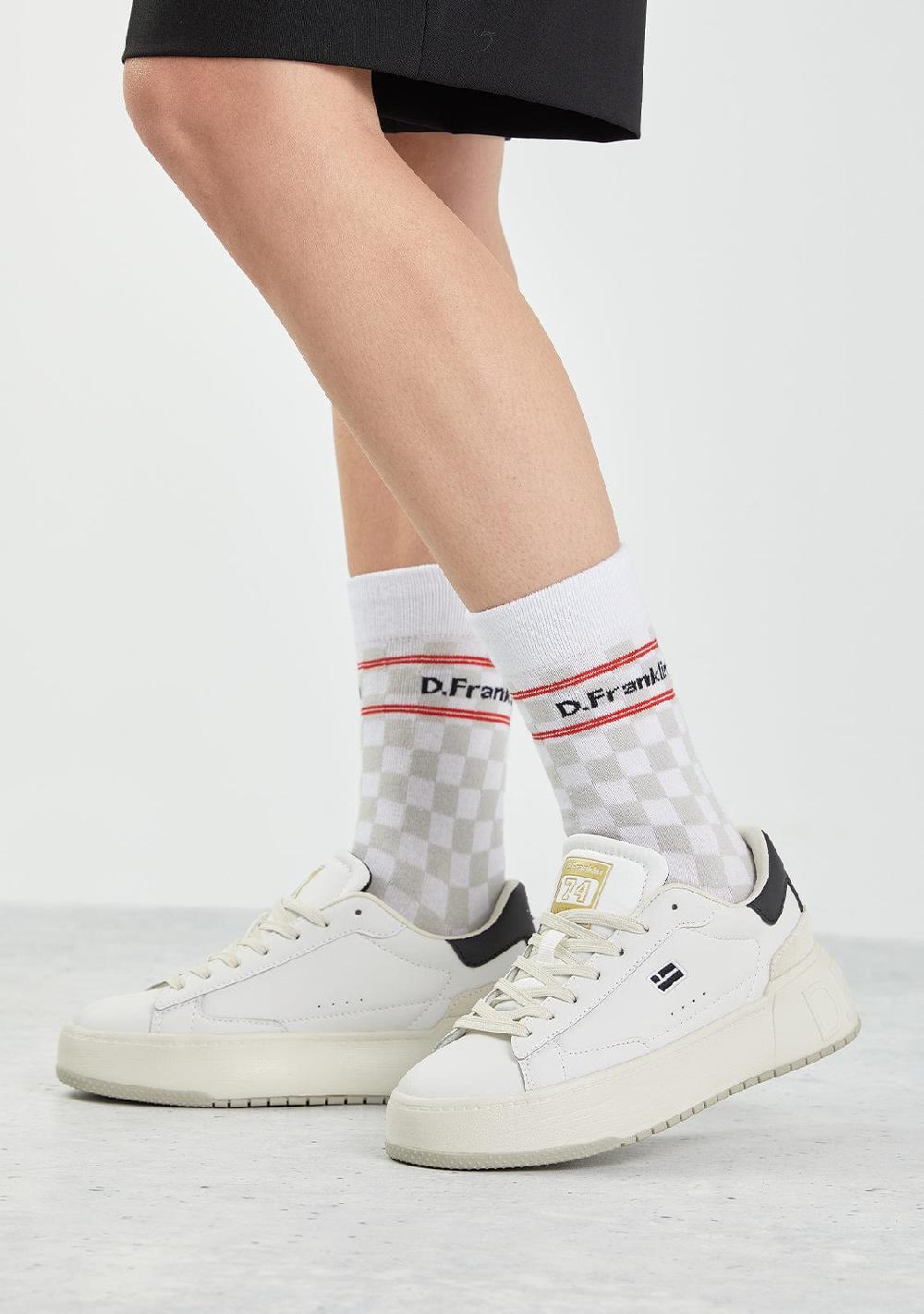 D.franklin Check Socks White
