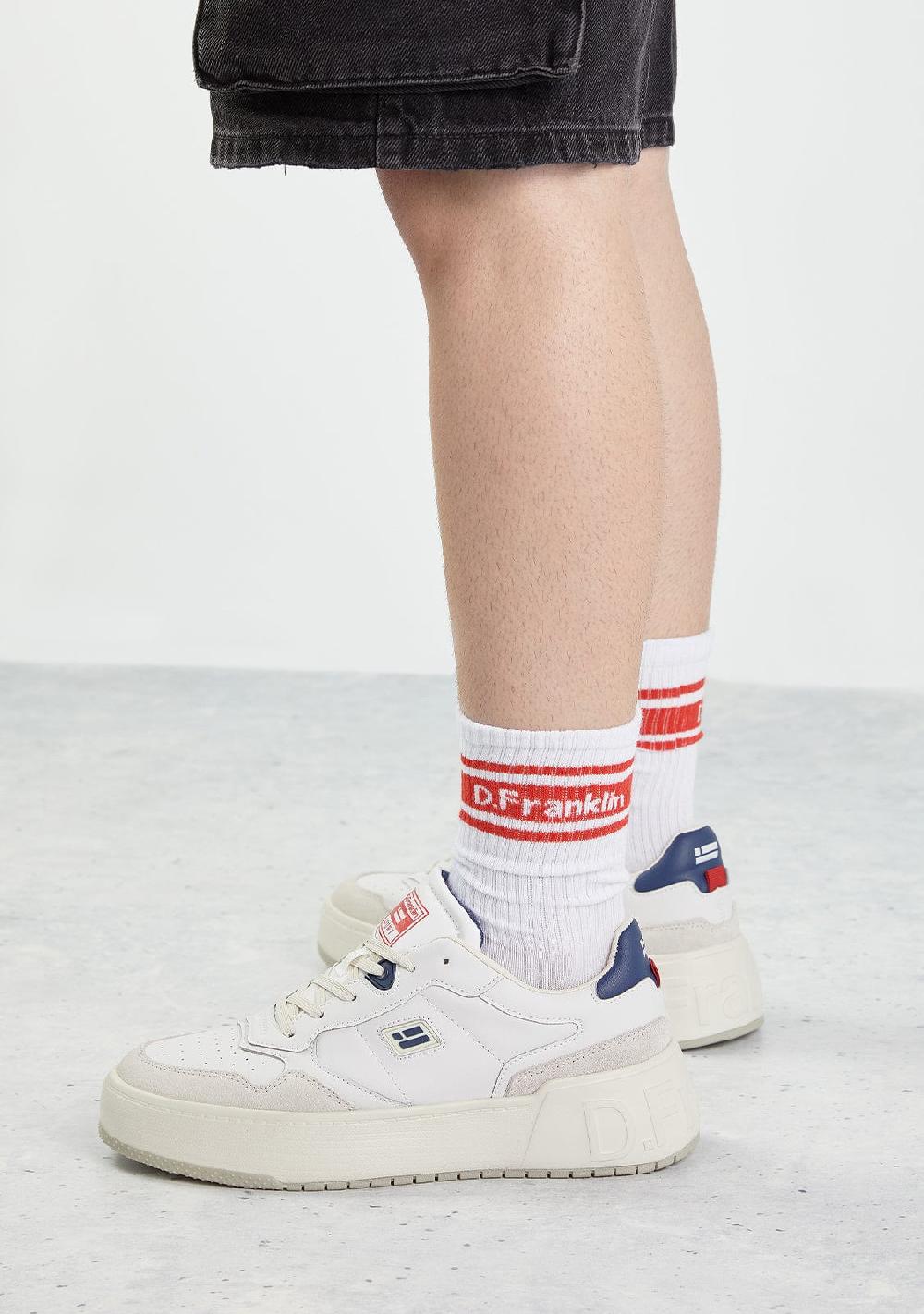 D.franklin DF 3 Stripes Socks White