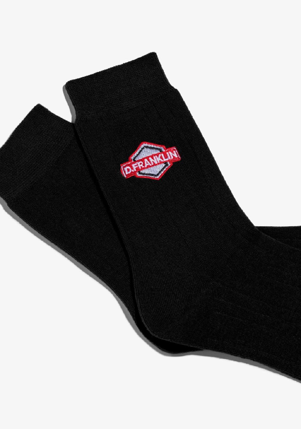 D.franklin DF Patch Socks Black
