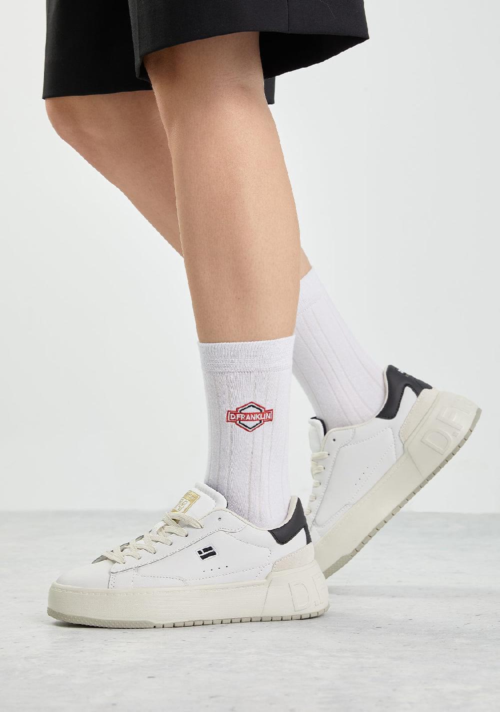 D.franklin DF Patch Socks White