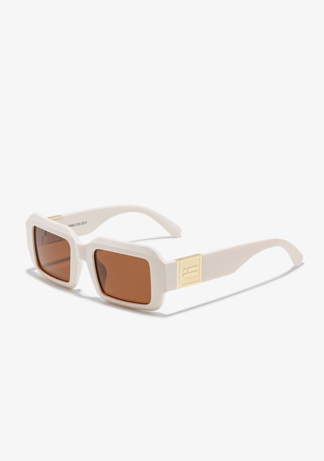 D.franklin Emblem GEO White Ivory / Brown