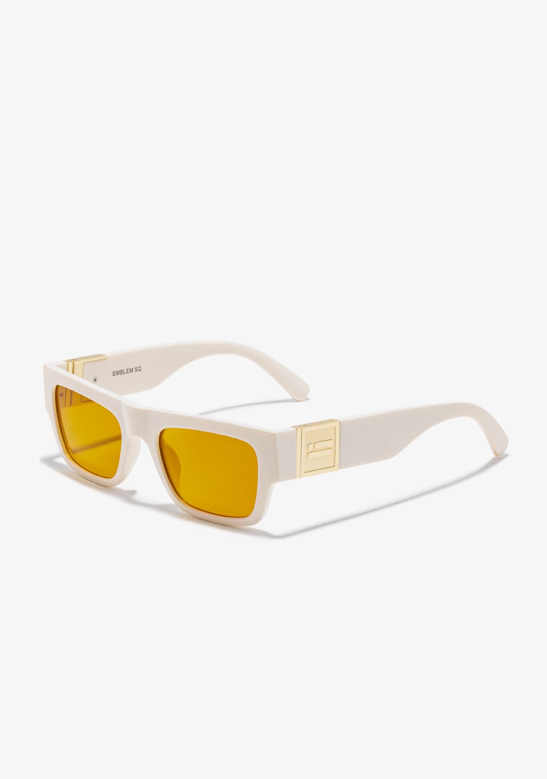 D.franklin Emblem SQ White Ivory / Yellow